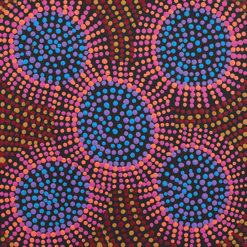 Aboriginal Artwork by Tina Napangardi Martin, Jintiparnta Jukurrpa (Desert Truffle Dreaming) - Mina Mina, 30x30cm