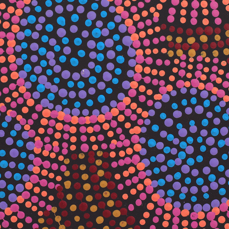 Aboriginal Art by Tina Napangardi Martin, Jintiparnta Jukurrpa (Desert Truffle Dreaming) - Mina Mina, 30x30cm - ART ARK®