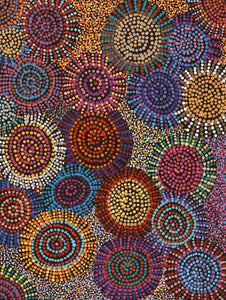 Aboriginal Art by Tina Napangardi Martin, Jintiparnta Jukurrpa (Desert Truffle Dreaming) - Mina Mina, 61x46cm - ART ARK®