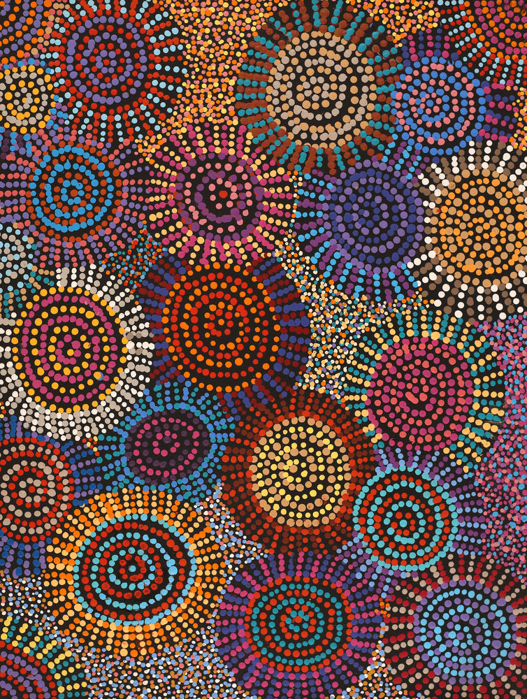 Aboriginal Artwork by Tina Napangardi Martin, Jintiparnta Jukurrpa (Desert Truffle Dreaming) - Mina Mina, 61x46cm