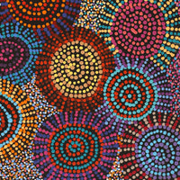 Aboriginal Artwork by Tina Napangardi Martin, Jintiparnta Jukurrpa (Desert Truffle Dreaming) - Mina Mina, 61x46cm