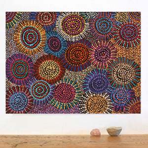 Aboriginal Art by Tina Napangardi Martin, Jintiparnta Jukurrpa (Desert Truffle Dreaming) - Mina Mina, 61x46cm - ART ARK®