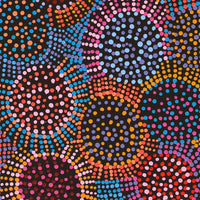 Aboriginal Artwork by Tina Napangardi Martin, Jintiparnta Jukurrpa (Desert Truffle Dreaming) - Mina Mina, 91x30cm