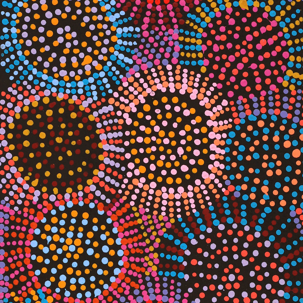 Aboriginal Artwork by Tina Napangardi Martin, Jintiparnta Jukurrpa (Desert Truffle Dreaming) - Mina Mina, 91x30cm