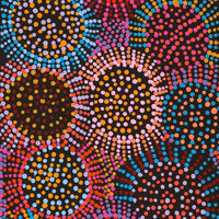 Aboriginal Artwork by Tina Napangardi Martin, Jintiparnta Jukurrpa (Desert Truffle Dreaming) - Mina Mina, 91x30cm