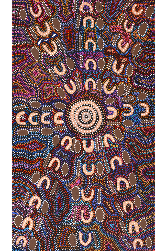 Aboriginal Artwork by Tina Napangardi Martin, Jinti-parnta Jukurrpa, 107x61cm - ART ARK®