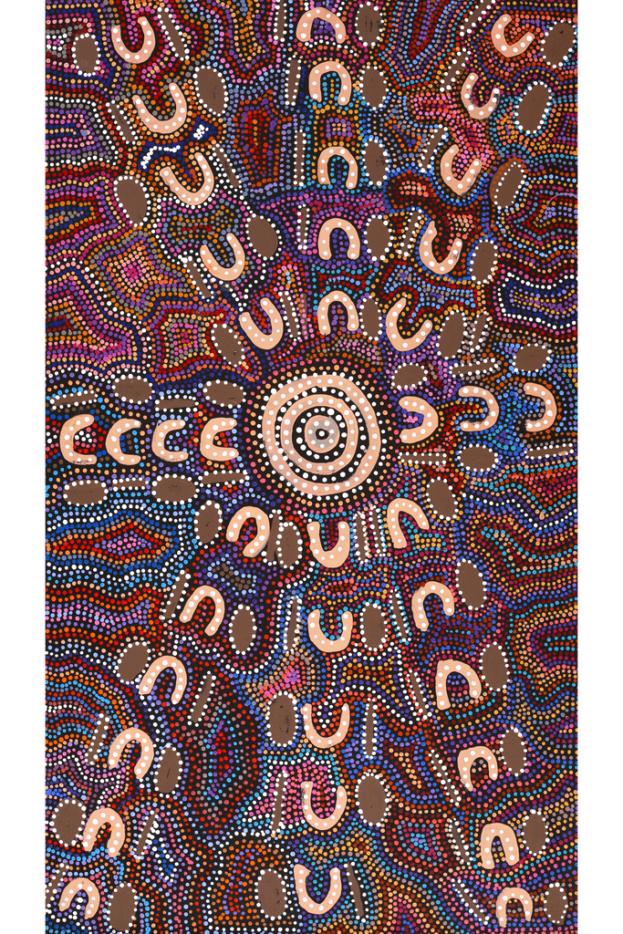 Aboriginal Artwork by Tina Napangardi Martin, Jinti-parnta Jukurrpa, 107x61cm