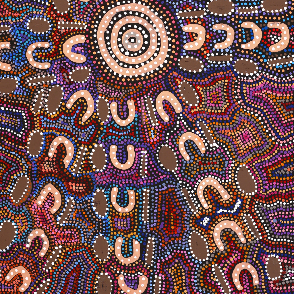 Aboriginal Artwork by Tina Napangardi Martin, Jinti-parnta Jukurrpa, 107x61cm