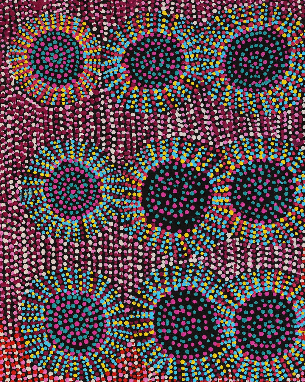 Tina Napangardi Martin, Jintiparnta Jukurrpa (Desert Truffle Dreaming) - Mina Mina, 107x46cm
