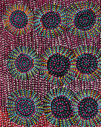 Tina Napangardi Martin, Jintiparnta Jukurrpa (Desert Truffle Dreaming) - Mina Mina, 107x46cm