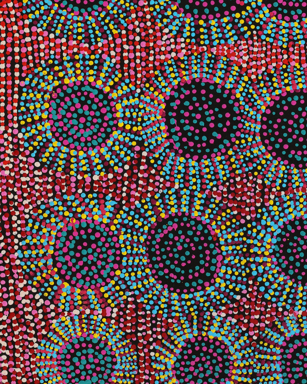 Tina Napangardi Martin, Jintiparnta Jukurrpa (Desert Truffle Dreaming) - Mina Mina, 107x46cm