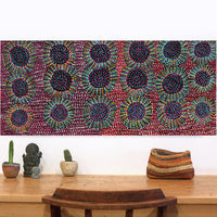 Tina Napangardi Martin, Jintiparnta Jukurrpa (Desert Truffle Dreaming) - Mina Mina, 107x46cm