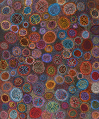 Aboriginal Artwork by Tina Napangardi Martin, Jintiparnta Jukurrpa (Desert Truffle Dreaming) - Mina Mina, 183x152cm