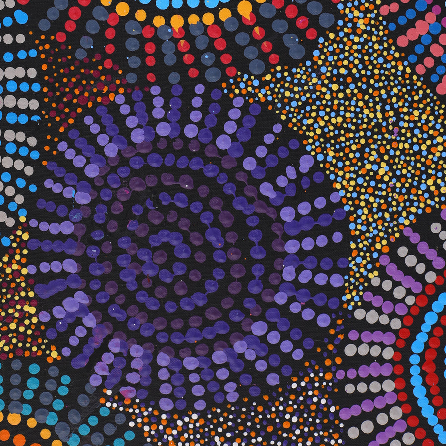 Aboriginal Artwork by Tina Napangardi Martin, Jintiparnta Jukurrpa (Desert Truffle Dreaming) - Mina Mina, 183x152cm
