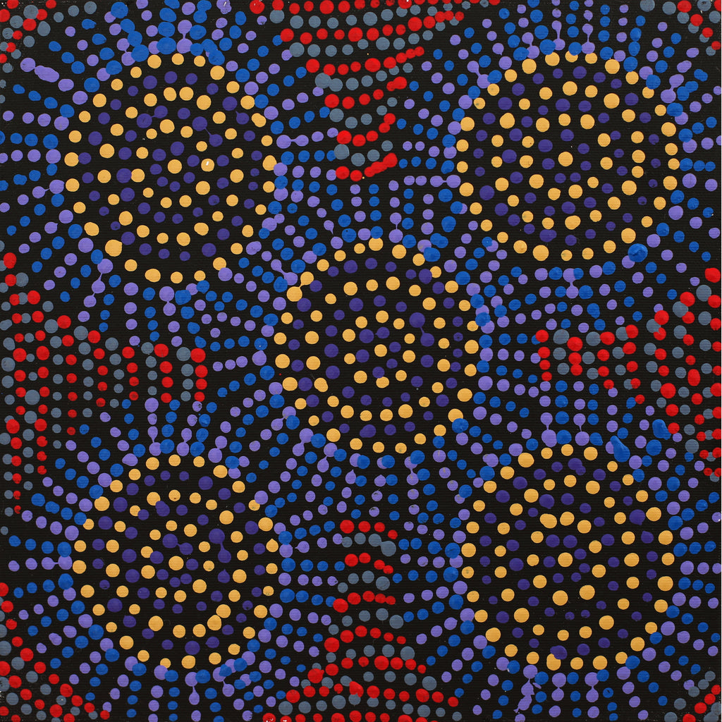 Aboriginal Artwork by Tina Napangardi Martin, Jintiparnta Jukurrpa (Desert Truffle Dreaming) - Mina Mina, 30x30cm - ART ARK®