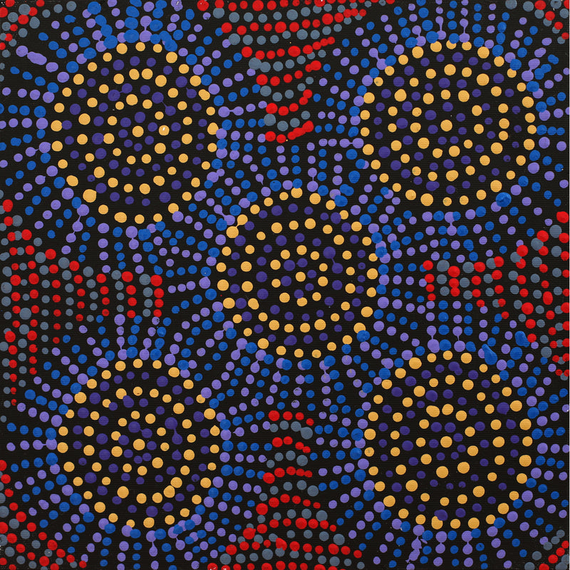 Aboriginal Artwork by Tina Napangardi Martin, Jintiparnta Jukurrpa (Desert Truffle Dreaming) - Mina Mina, 30x30cm