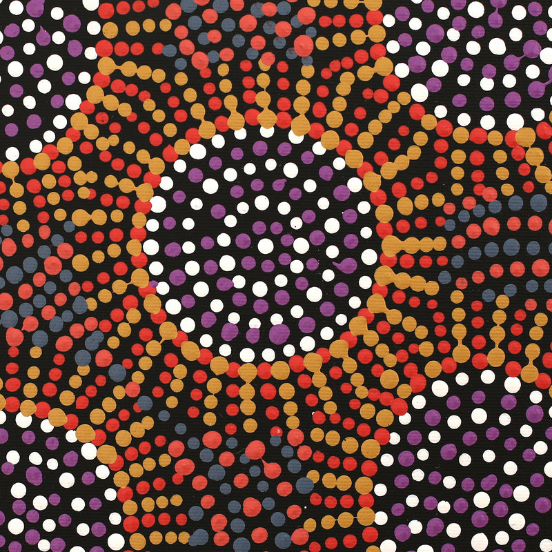 Aboriginal Artwork by Tina Napangardi Martin, Jintiparnta Jukurrpa (Desert Truffle Dreaming) - Mina Mina, 30x30cm
