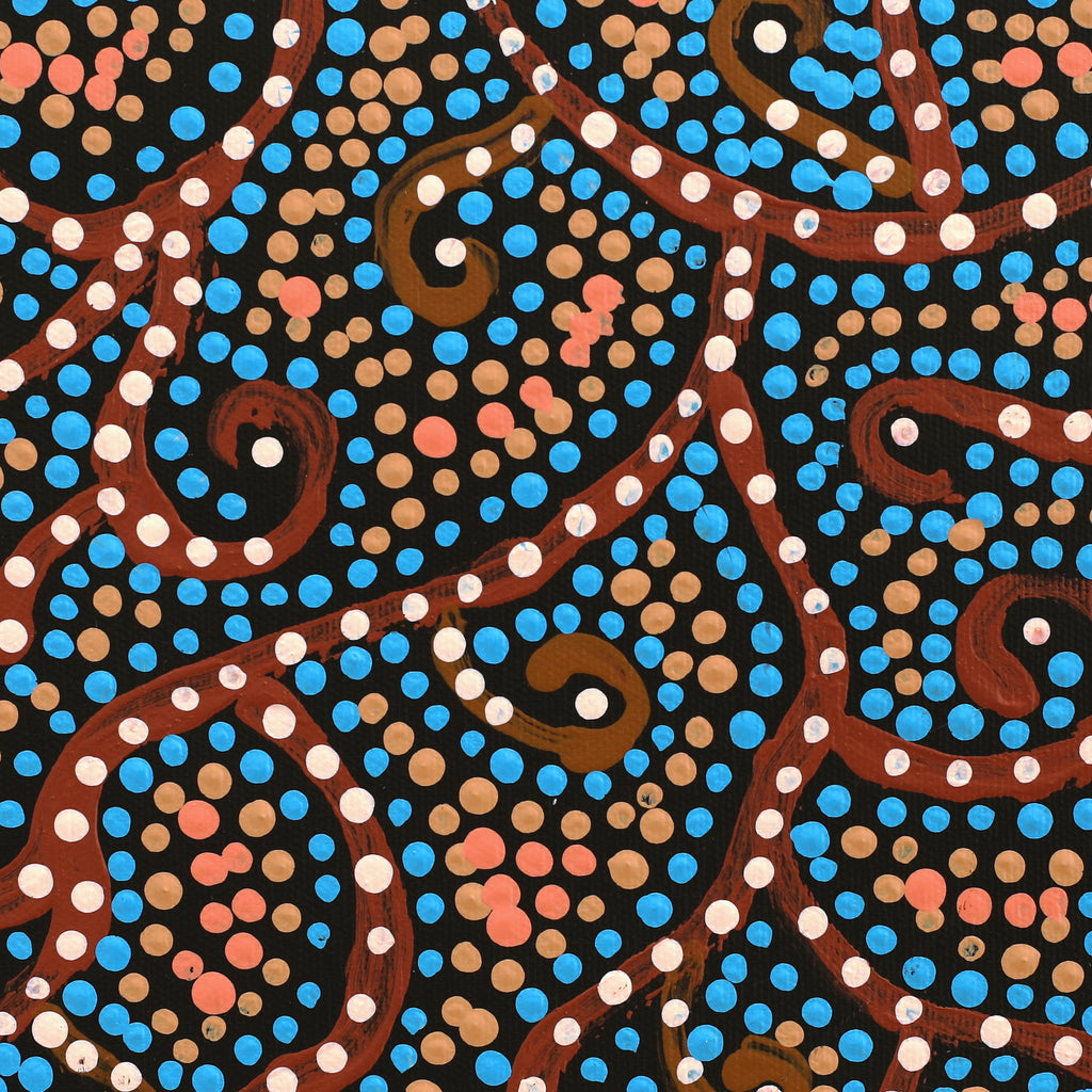 Aboriginal Artwork by Tina Napangardi Martin, Jintiparnta Jukurrpa (Desert Truffle Dreaming) - Mina Mina, 30x30cm