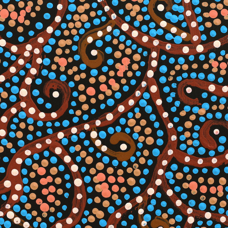 Aboriginal Artwork by Tina Napangardi Martin, Jintiparnta Jukurrpa (Desert Truffle Dreaming) - Mina Mina, 30x30cm