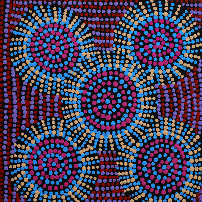 Aboriginal Artwork by Tina Napangardi Martin, Jintiparnta Jukurrpa (Desert Truffle Dreaming) - Mina Mina, 30x30cm