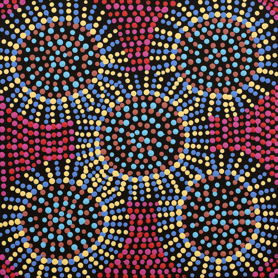 Aboriginal Artwork by Tina Napangardi Martin, Jintiparnta Jukurrpa (Desert Truffle Dreaming) - Mina Mina, 30x30cm