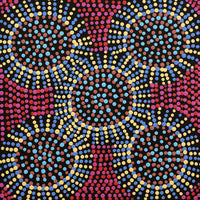 Aboriginal Art by Tina Napangardi Martin, Jintiparnta Jukurrpa (Desert Truffle Dreaming) - Mina Mina, 30x30cm - ART ARK®