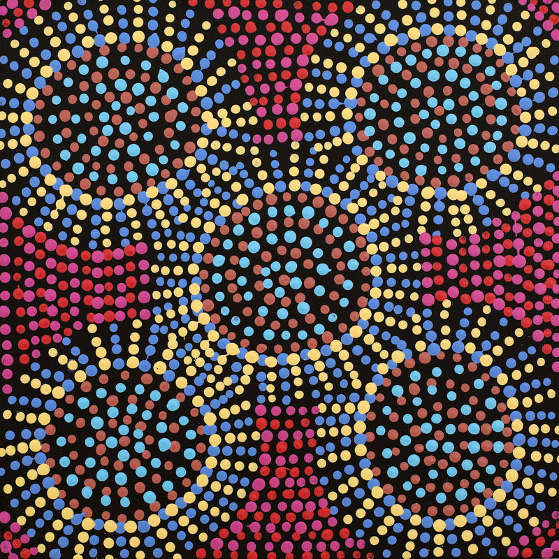 Aboriginal Artwork by Tina Napangardi Martin, Jintiparnta Jukurrpa (Desert Truffle Dreaming) - Mina Mina, 30x30cm