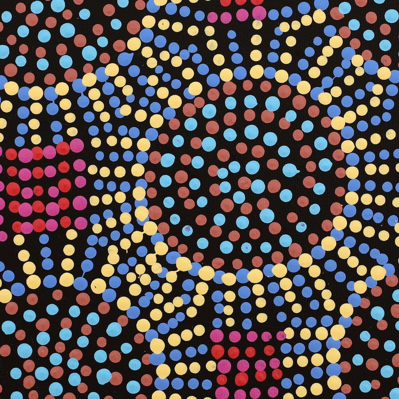 Aboriginal Artwork by Tina Napangardi Martin, Jintiparnta Jukurrpa (Desert Truffle Dreaming) - Mina Mina, 30x30cm