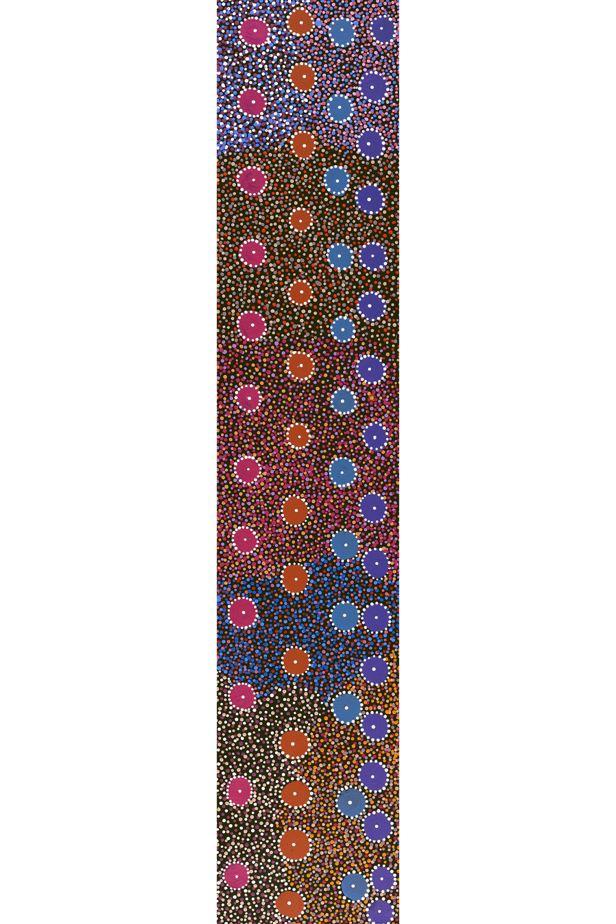 Aboriginal Artwork by Tina Napangardi Martin, Jintiparnta Jukurrpa (Desert Truffle Dreaming) - Mina Mina, 152x30cm