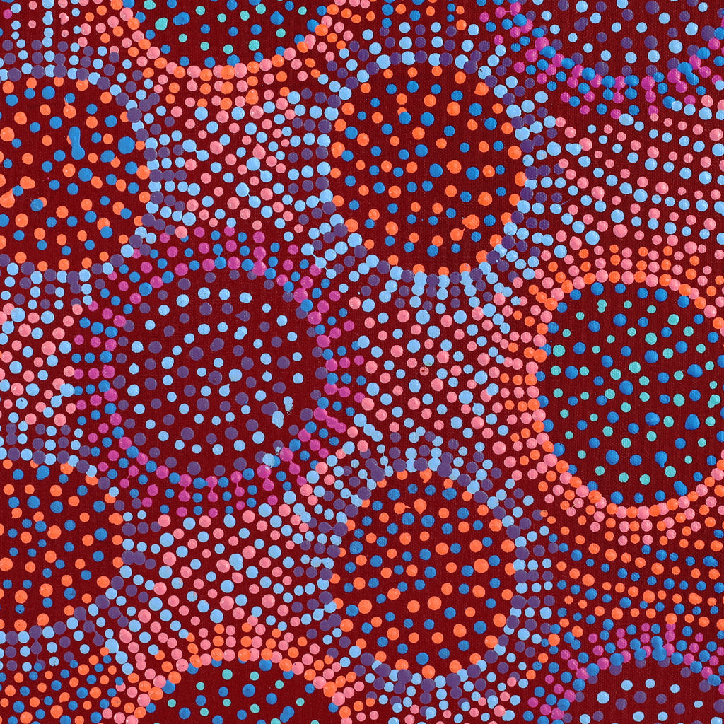 Aboriginal Artwork by Tina Napangardi Martin, Jintiparnta Jukurrpa (Desert Truffle Dreaming) - Mina Mina, 46x46cm