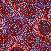 Aboriginal Artwork by Tina Napangardi Martin, Jintiparnta Jukurrpa (Desert Truffle Dreaming) - Mina Mina, 46x46cm