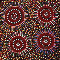 Aboriginal Artwork by Tina Napangardi Martin, Jintiparnta Jukurrpa (Desert Truffle Dreaming) - Mina Mina, 46x46cm