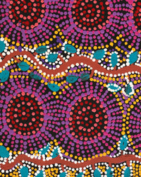 Aboriginal Artwork by Tina Napangardi Martin, Jintiparnta Jukurrpa (Desert Truffle Dreaming) - Mina Mina, 61x30cm