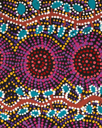 Aboriginal Artwork by Tina Napangardi Martin, Jintiparnta Jukurrpa (Desert Truffle Dreaming) - Mina Mina, 61x30cm