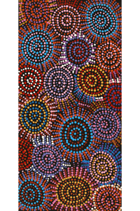 Aboriginal Artwork by Tina Napangardi Martin, Jintiparnta Jukurrpa (Desert Truffle Dreaming) - Mina Mina, 61x30cm