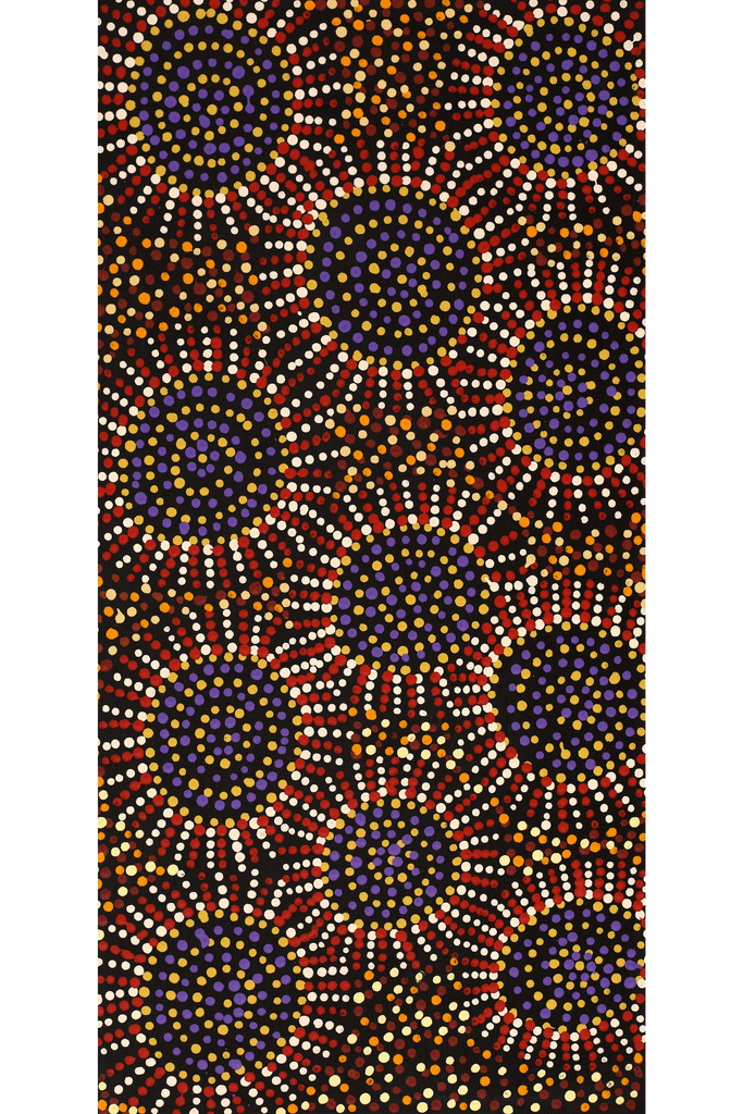 Aboriginal Art by Tina Napangardi Martin, Jintiparnta Jukurrpa (Desert Truffle Dreaming) - Mina Mina, 61x30cm - ART ARK®