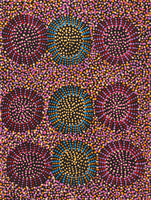 Aboriginal Art by Tina Napangardi Martin, Jintiparnta Jukurrpa (Desert Truffle Dreaming) - Mina Mina, 61x46cm - ART ARK®