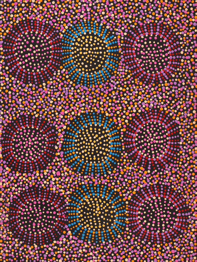 Aboriginal Art by Tina Napangardi Martin, Jintiparnta Jukurrpa (Desert Truffle Dreaming) - Mina Mina, 61x46cm - ART ARK®