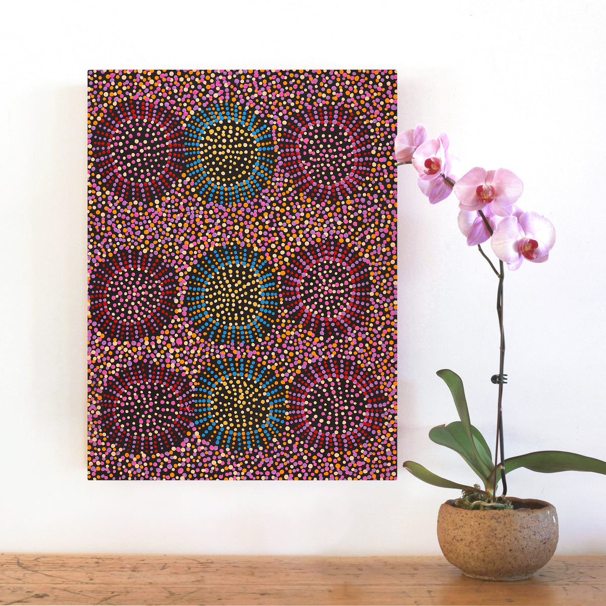 Aboriginal Art by Tina Napangardi Martin, Jintiparnta Jukurrpa (Desert Truffle Dreaming) - Mina Mina, 61x46cm - ART ARK®