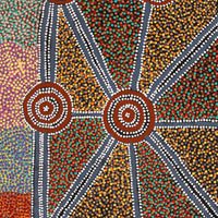 Aboriginal Artwork by Tina Napangardi Martin, Jintiparnta Jukurrpa (Desert Truffle Dreaming) - Mina Mina, 76x61cm