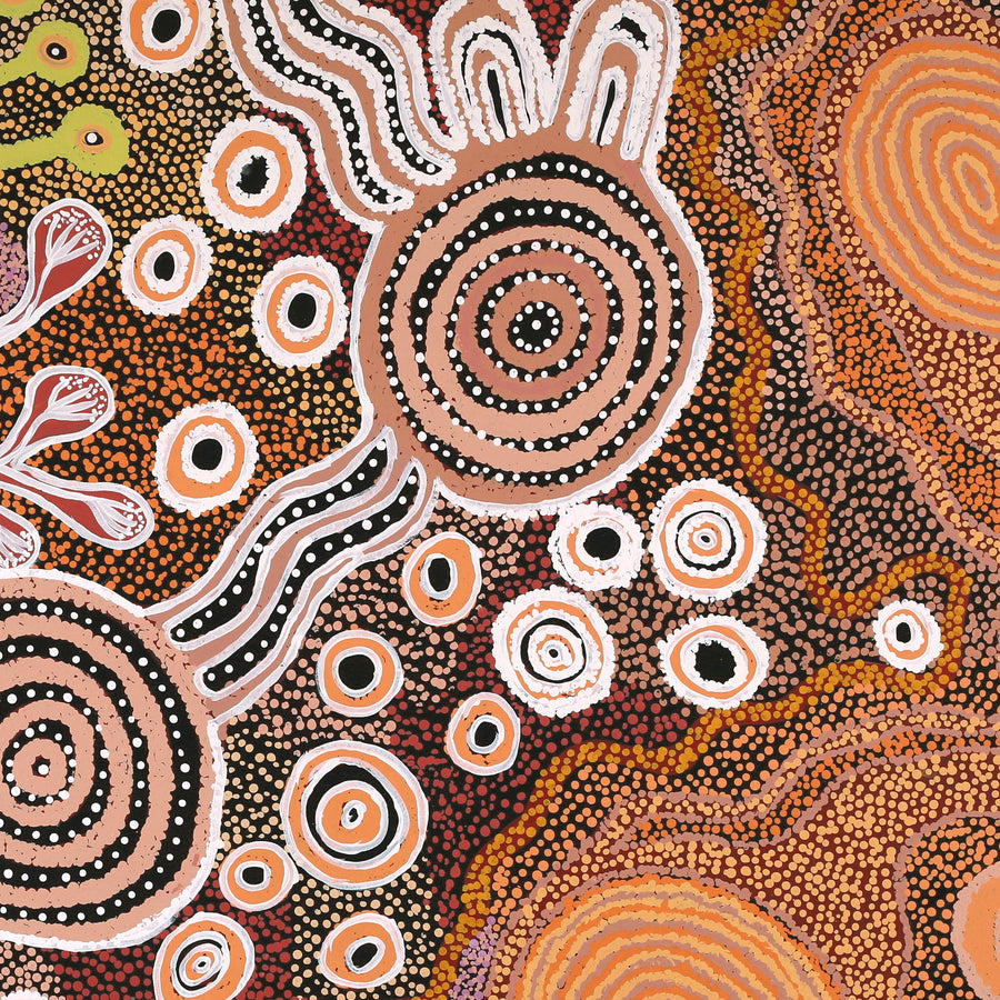 Aboriginal Artwork by Tjaruwa Carolyn Dunn, Piltati Tjukurpa, 125x125cm