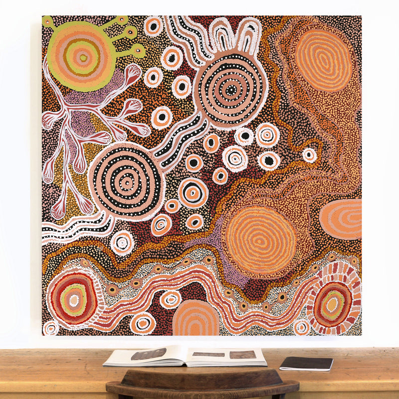 Aboriginal Artwork by Tjaruwa Carolyn Dunn, Piltati Tjukurpa, 125x125cm