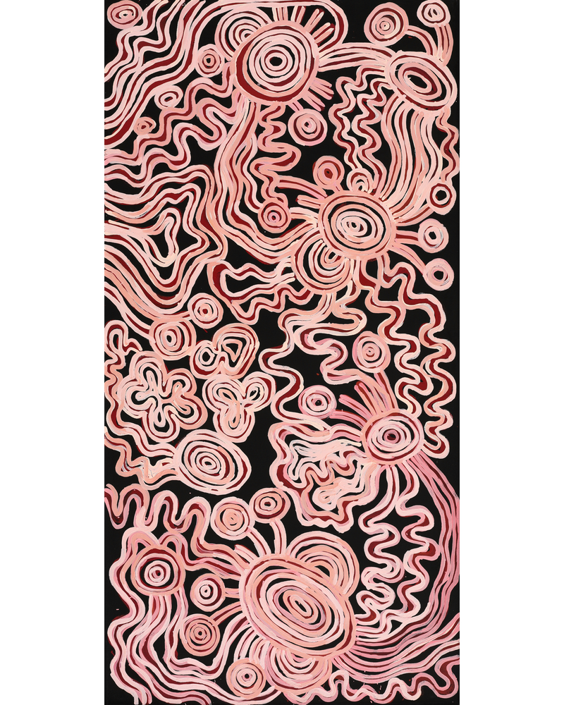 Aboriginal Artwork by Tjimpuna Williams, Piltati Tjukurrpa, 121x61cm
