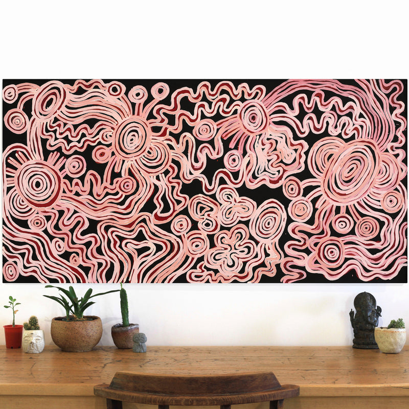 Aboriginal Artwork by Tjimpuna Williams, Piltati Tjukurrpa, 121x61cm