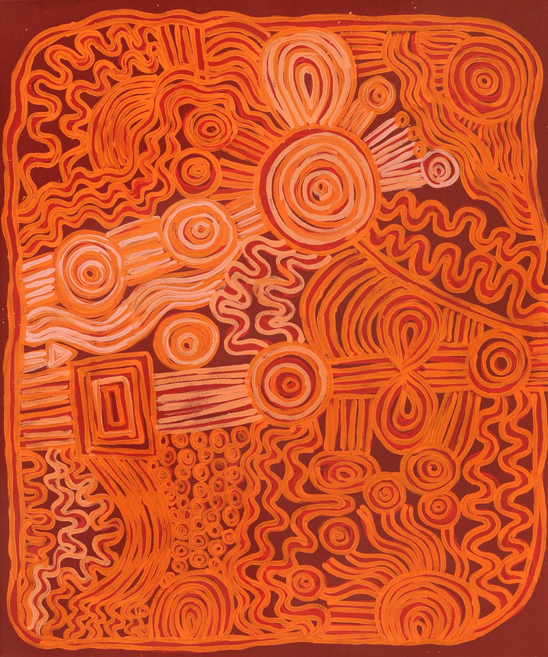 Aboriginal Artwork by Tjimpuna Williams, Piltati Tjukurrpa, 91x76cm