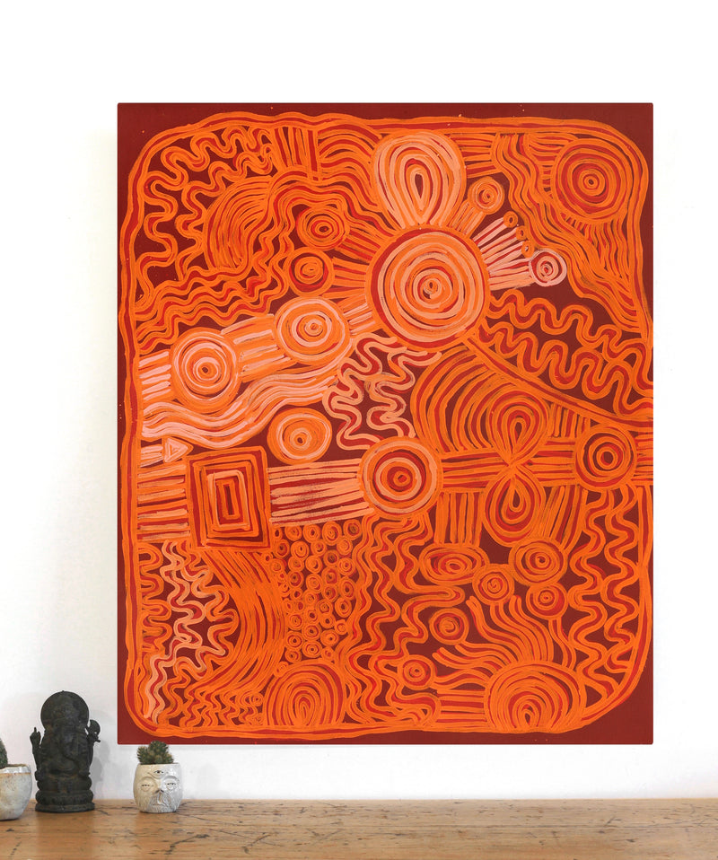Aboriginal Artwork by Tjimpuna Williams, Piltati Tjukurrpa, 91x76cm