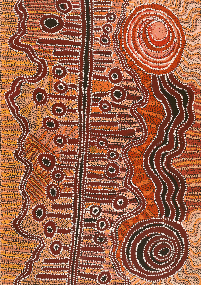 Aboriginal Artwork by Tjimpuna Williams, Piltati Tjukurpa, 102x71cm