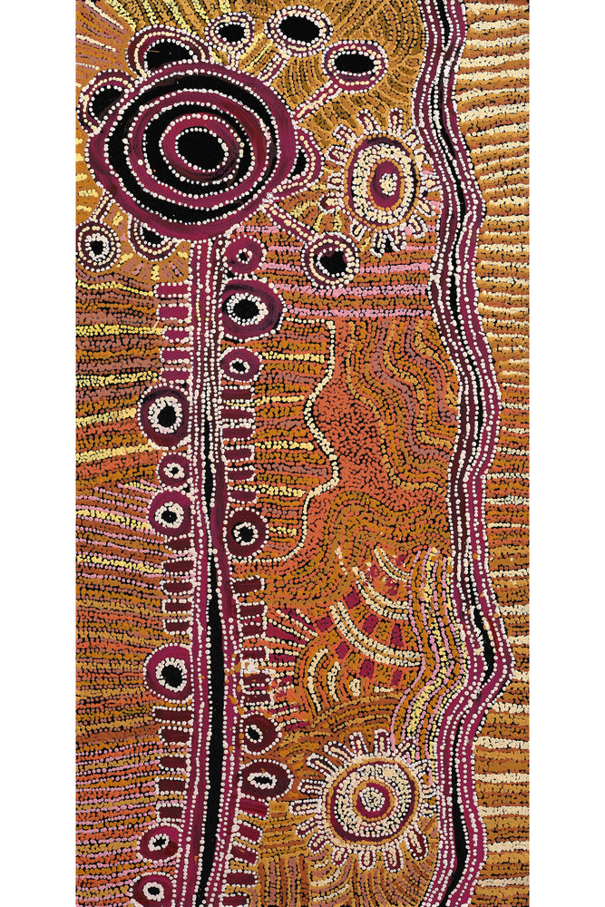Aboriginal Artwork by Tjimpuna Williams, Piltati Tjukurpa, 122x61cm