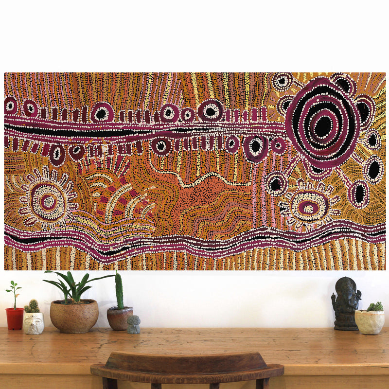 Aboriginal Artwork by Tjimpuna Williams, Piltati Tjukurpa, 122x61cm