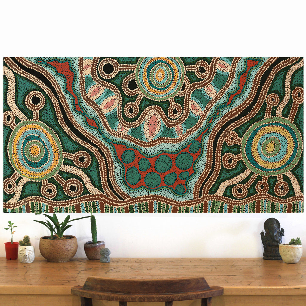 Aboriginal Artwork by Tjimpuna Williams, Piltati Tjukurpa, 122x61cm
